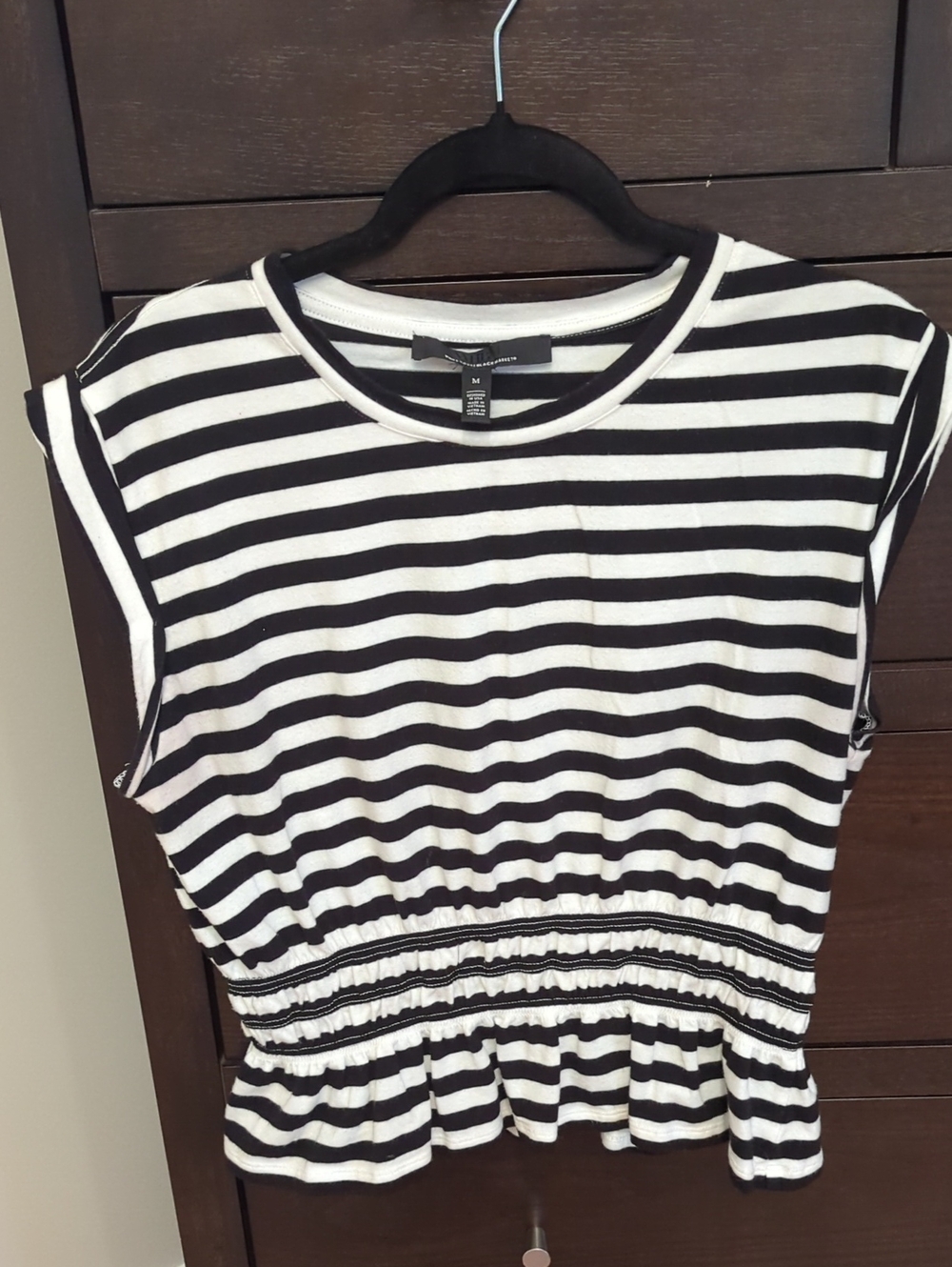 White House Black Market Black and White Striped Tee